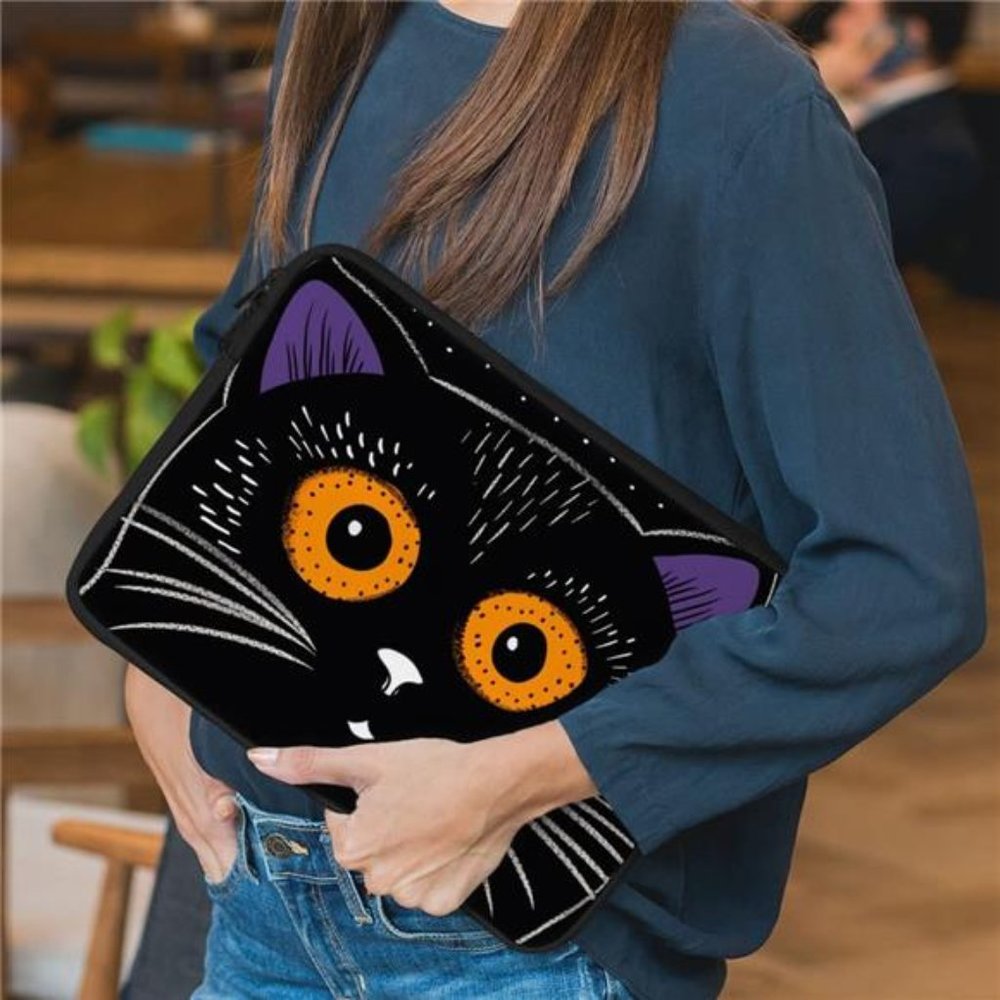 Magic Cat HP 16" Sleeve - Cat Face Laptop Sleeve with Zipper - 2-Sided